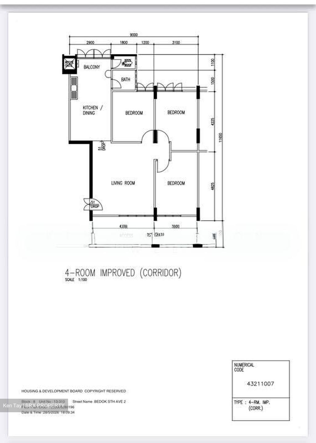 Blk 8 Bedok South Avenue 2 (Bedok), HDB 4 Rooms #577036021